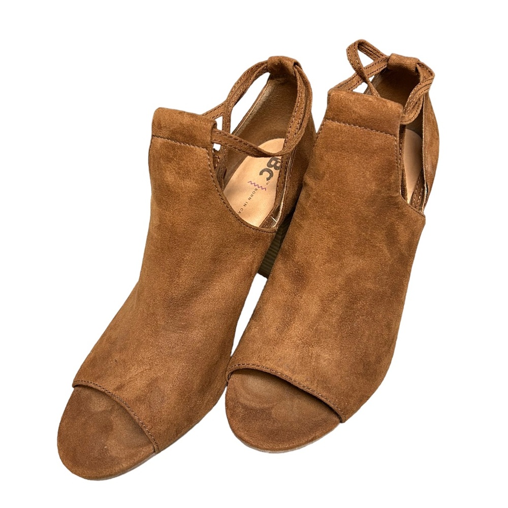 Born in California camel suede lace up heels Size 8.5, Block Heels